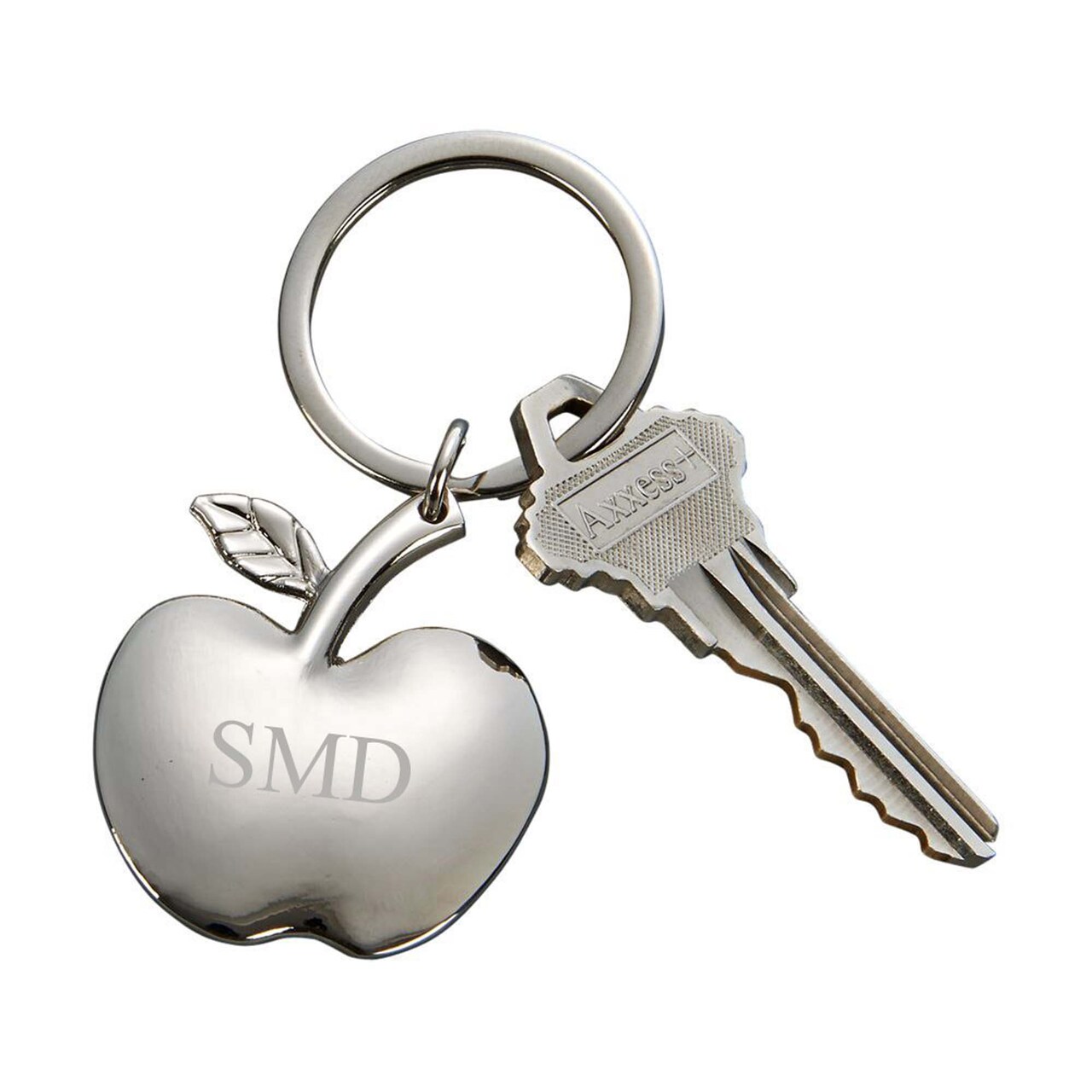 Contemporary Home Living 1.5" x 1.5" Nickel-Plated Cupid Heart-Shaped Key Chain With Ring